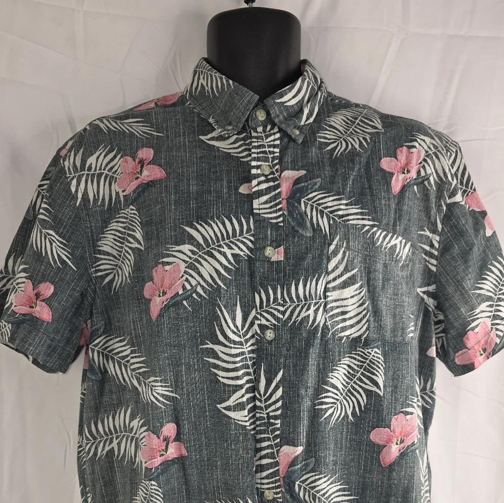 Sonoma Floral Print Button Down Shirt Size Large Modern Fit Flexwear E-2867 - Picture 2 of 8